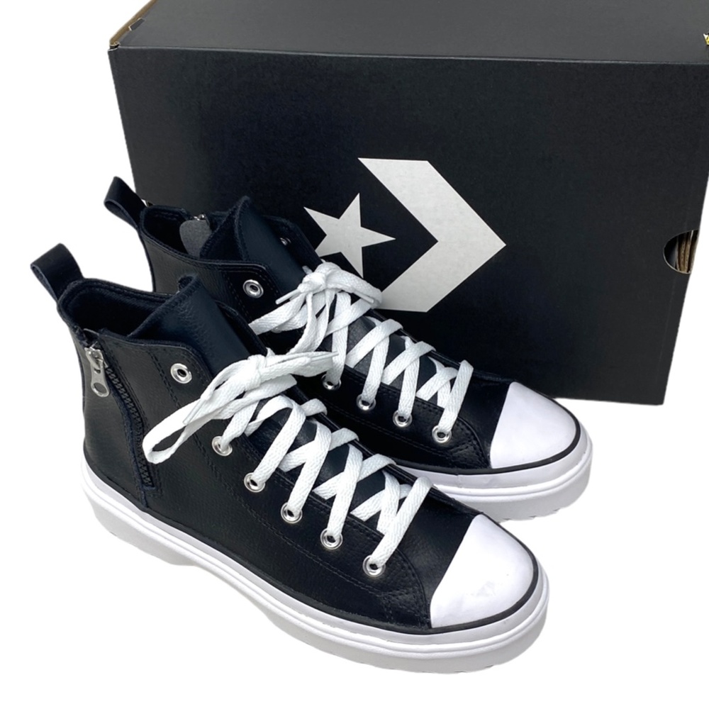 Converse Chuck Taylor Lugged Lift Platform Leather Casual Shoe Kid Women A05540C - Picture 7 of 10